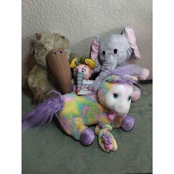 Vintage Plush LOT Of 5 Heffalump Unicorn Surprise Elephant Anteater RARE Stuffie - Picture 1 of 10